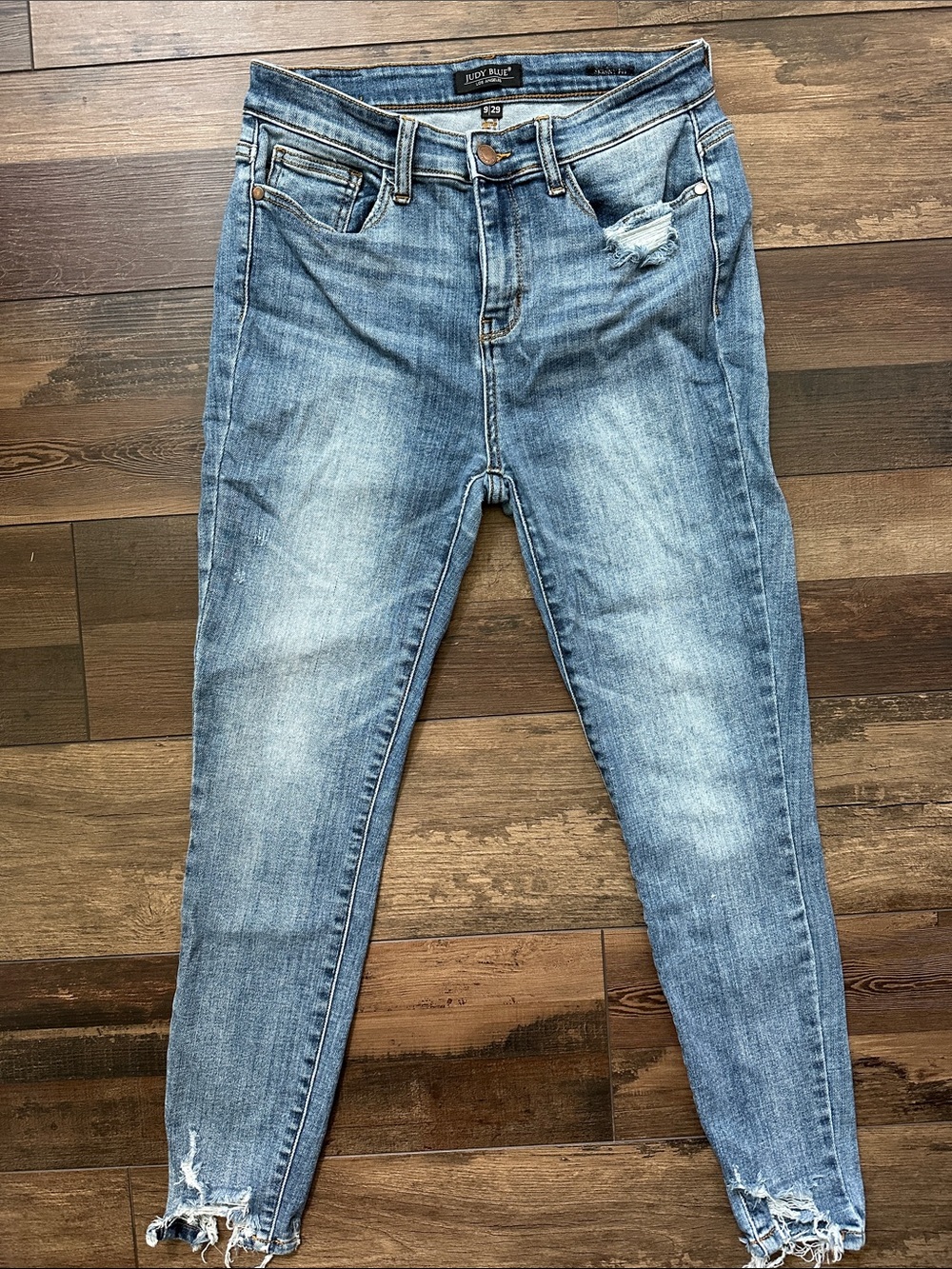 Judy Blue Light Wash Distressed Skinny Jeans